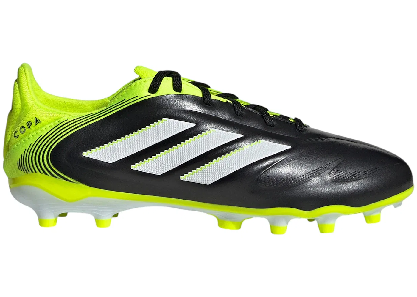 Детские бутсы с принтом Adidas Copa Pure 3 Elite FG/MG, Core Black Cloud White Lucid Lemon