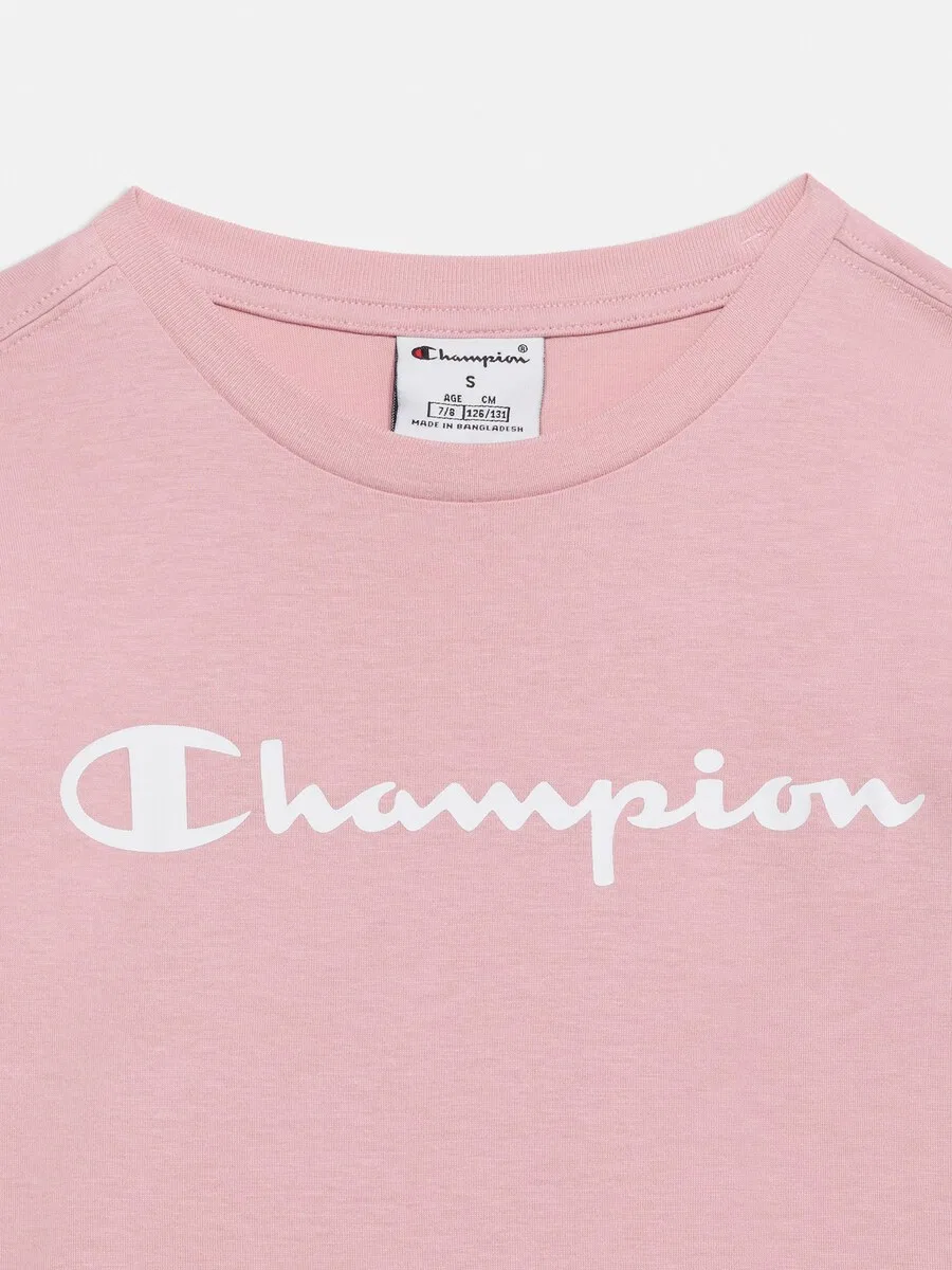 Футболка розового цвета Champion — фото 3