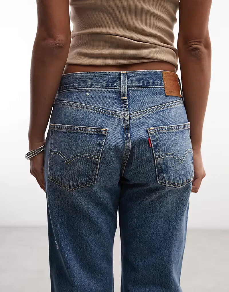 Джинсы Levi's 501 прямого кроя в стиле 90-х, синий — фото 4