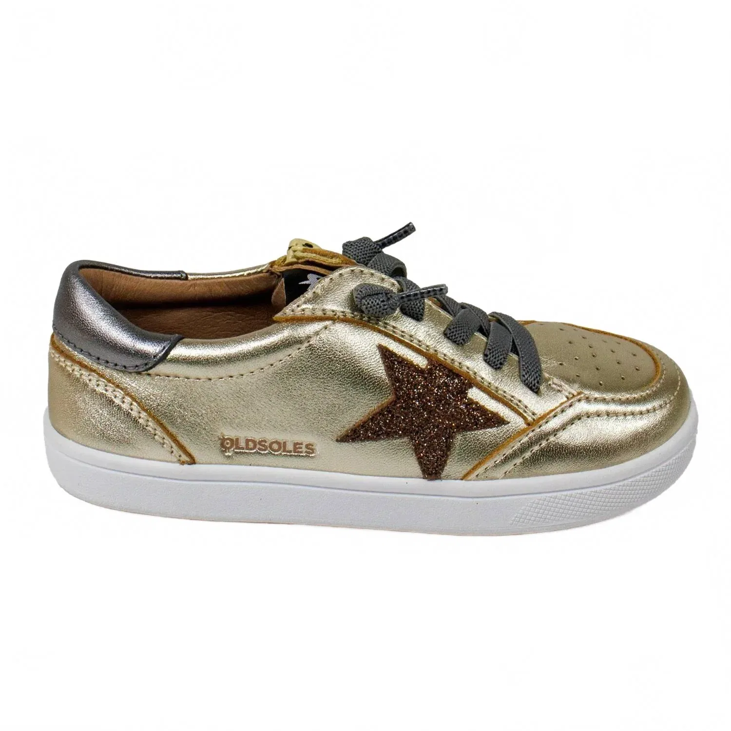 Детские кроссовки низкие с перфорацией Platinum Runner Old Soles, Titanium