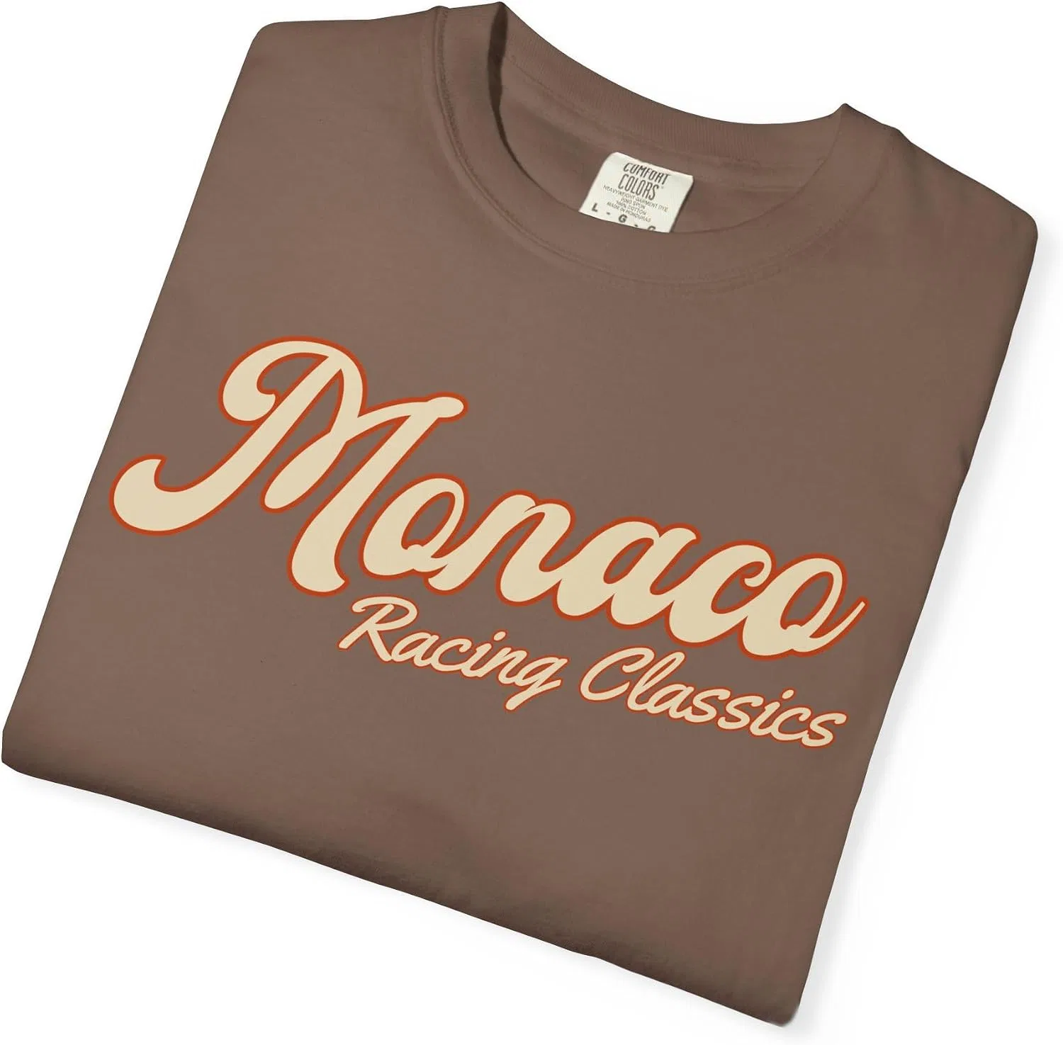Футболка с гоночным принтом Monako Comfort Colors 1717, Espresso — фото 2