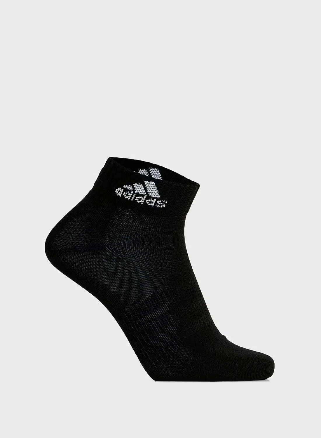 Носки спортивные тонкие и легкие, комплект 3 пары Adidas, серый — фото 2