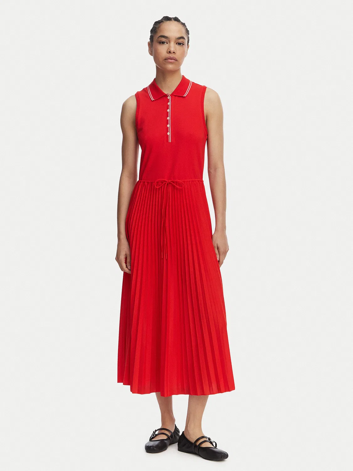 Женское повседневное платье стандартного кроя Pleated Tommy Hilfiger, красный