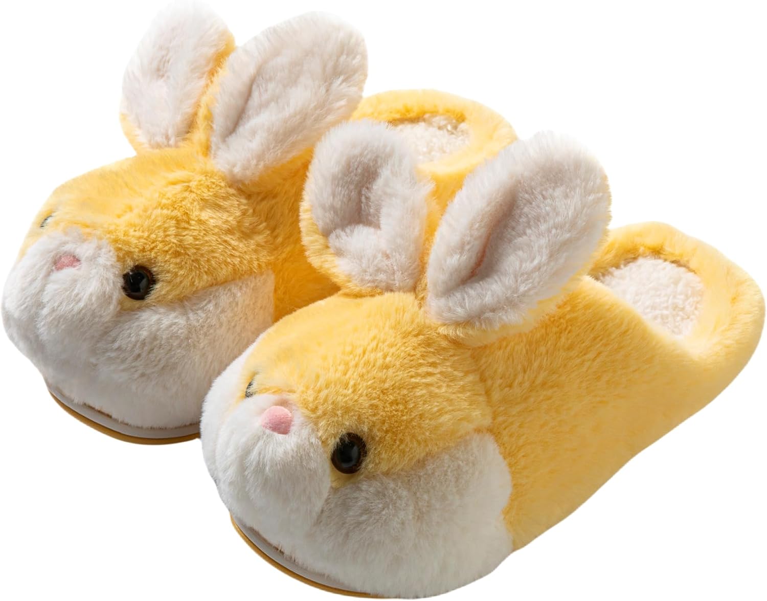 

Тапочки AZCHEN с зайчиком для животных Милые женские тапочки Мягкие уютные зимние плюшевые домашние тапочки Для дома и улицы Хлопковые обувь, желтый