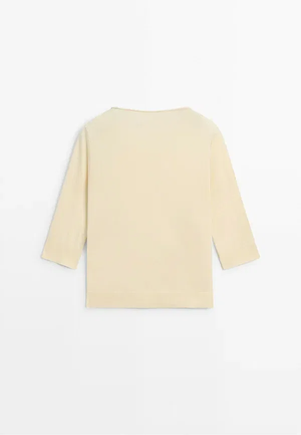 Кардиган из хлопка Cardigan Massimo Dutti, Light Yellow, светло-желтый — фото 3