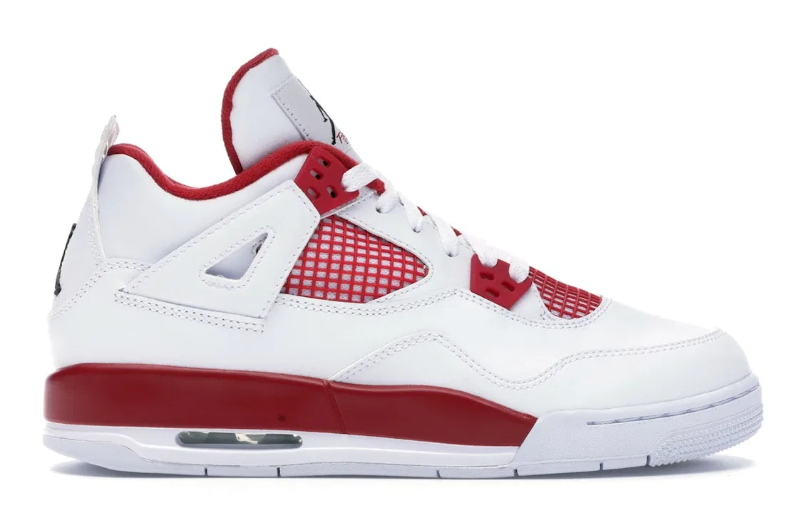 Детские кроссовки с принтом Jordan 4 Retro Alternate 89 Jordan, White/Black-Gym Red