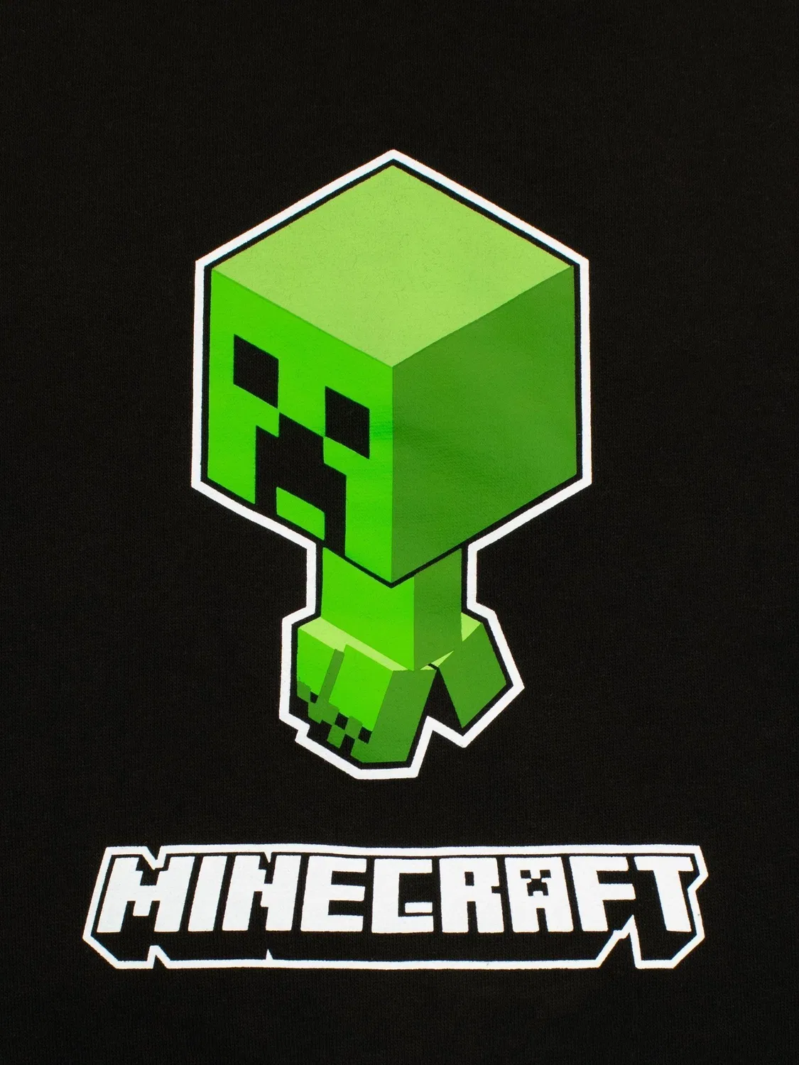 Свитшот с принтом Creeper Minecraft Character, зеленый — фото 2
