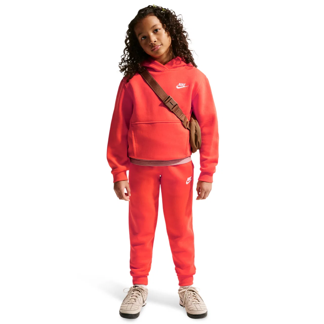 Худи для мальчиков NSW Club LBR Fleece Nike, цвет White/Turf Orange — фото 4