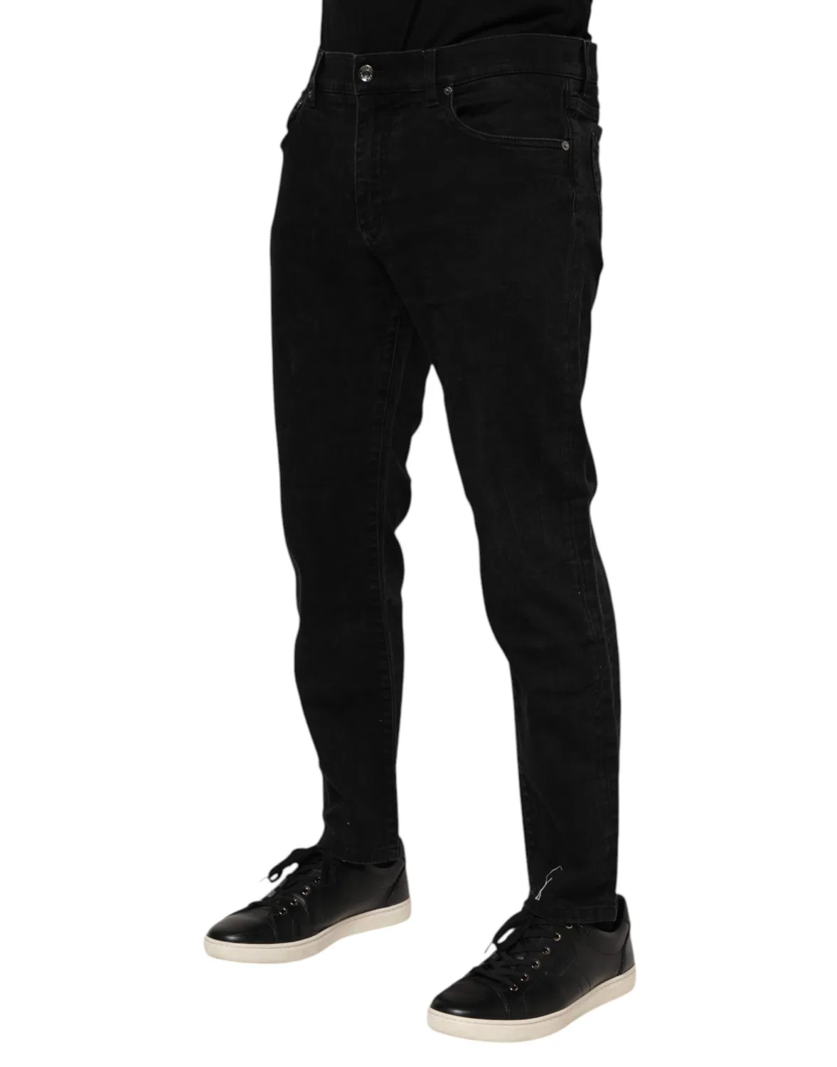 Мужские джинсы с логотипом Slim Fit Jeans Dolce & Gabbana, Black — фото 3