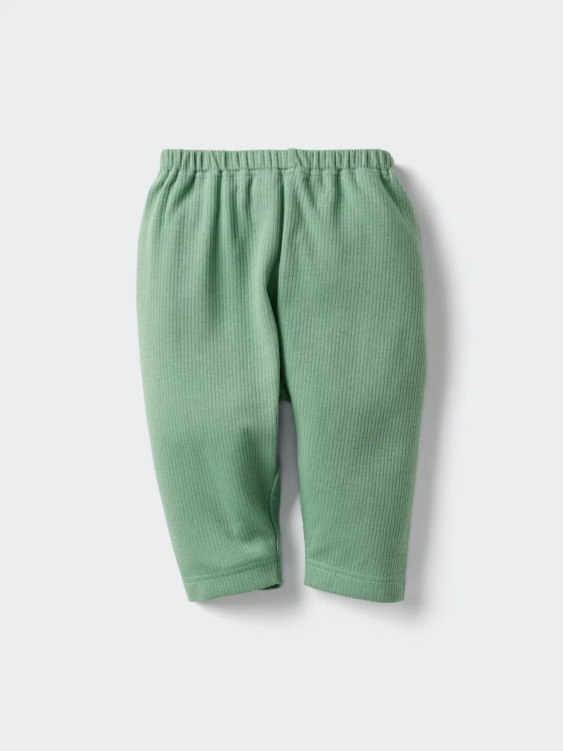 Леггинсы Uniqlo, airism в рубчик, свободный крой, зеленый
