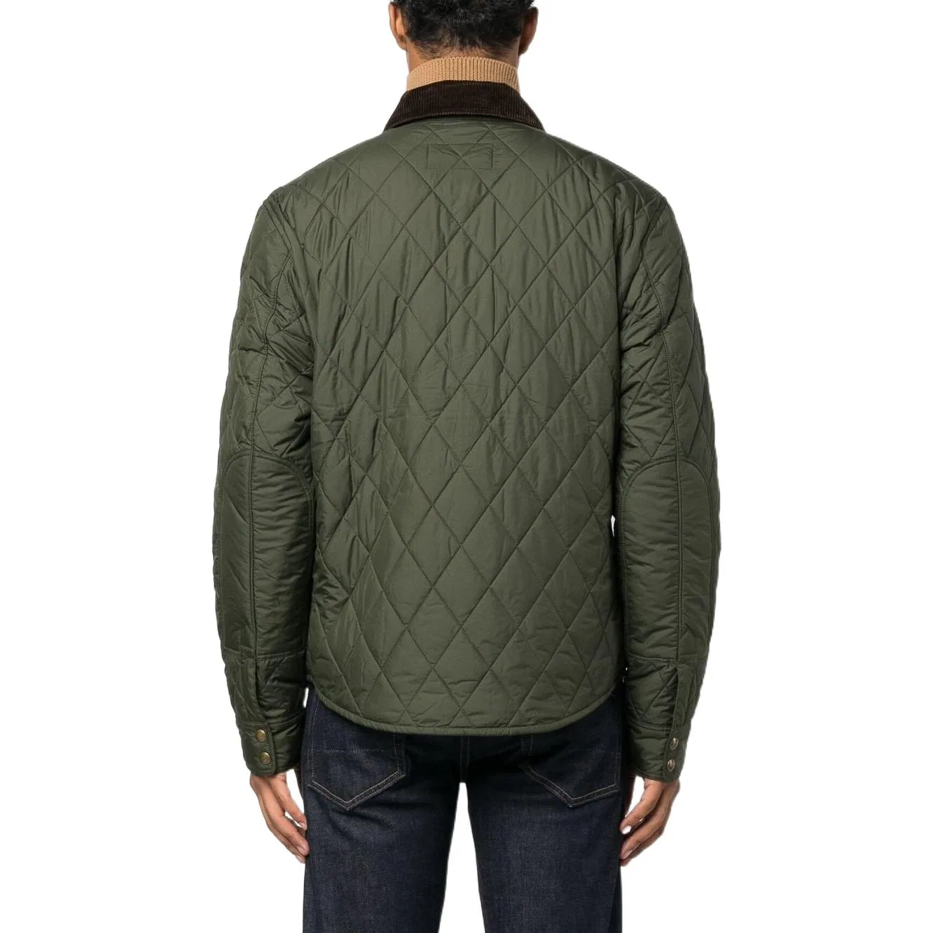 Мужская куртка стеганая с логотипом Polo Ralph Lauren, Olive Green — фото 4
