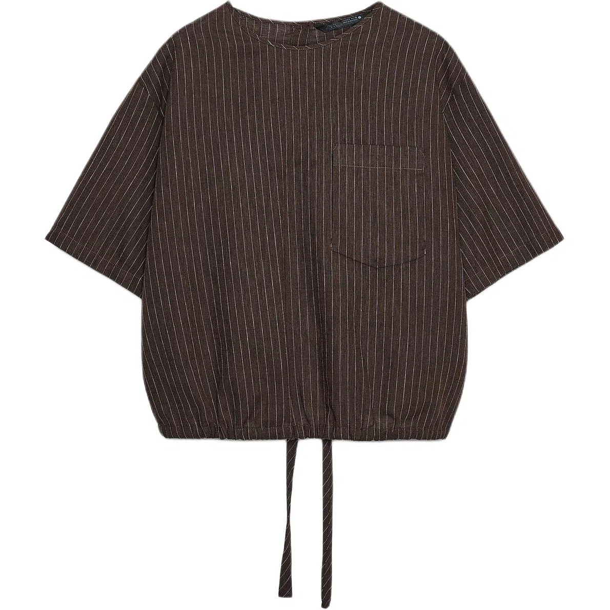 Женская футболка с круглым вырезом Brown/Nude ZARA