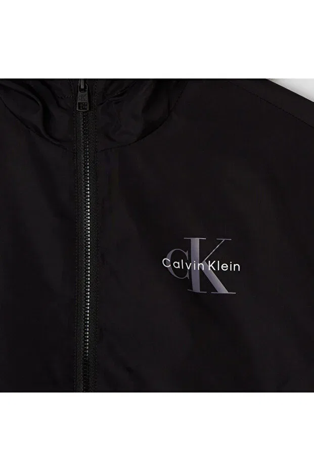 Детское пальто для девочек с принтом Monologo Essential Calvin Klein, Black — фото 2