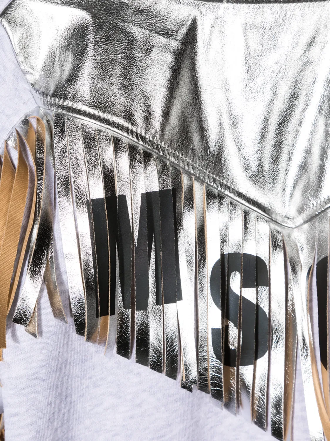 Свитшот с кисточками и логотипом MSGM, светло-серый — фото 3