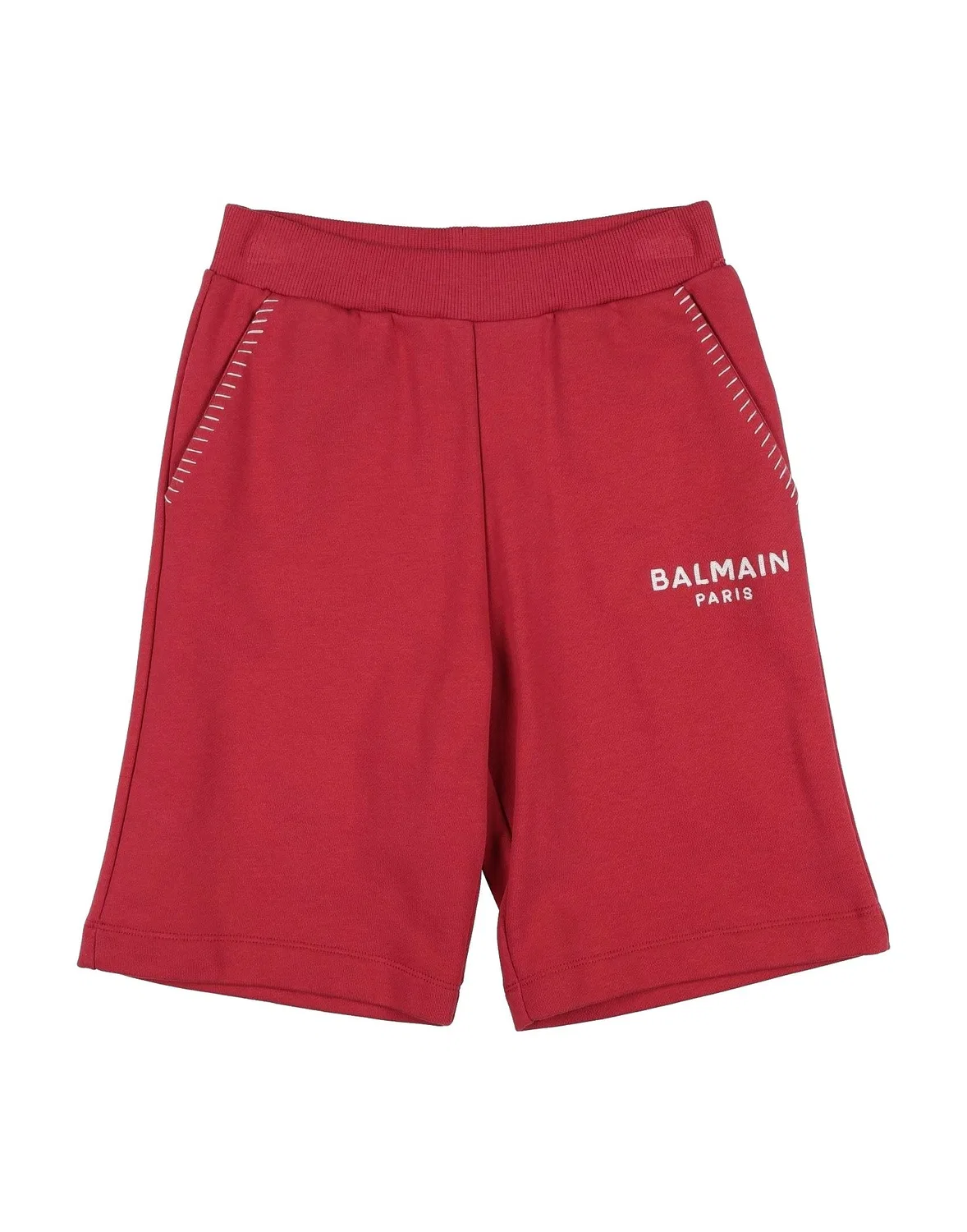 Детские шорты для мальчиков из французского терри с вышивкой Logo Balmain, красный