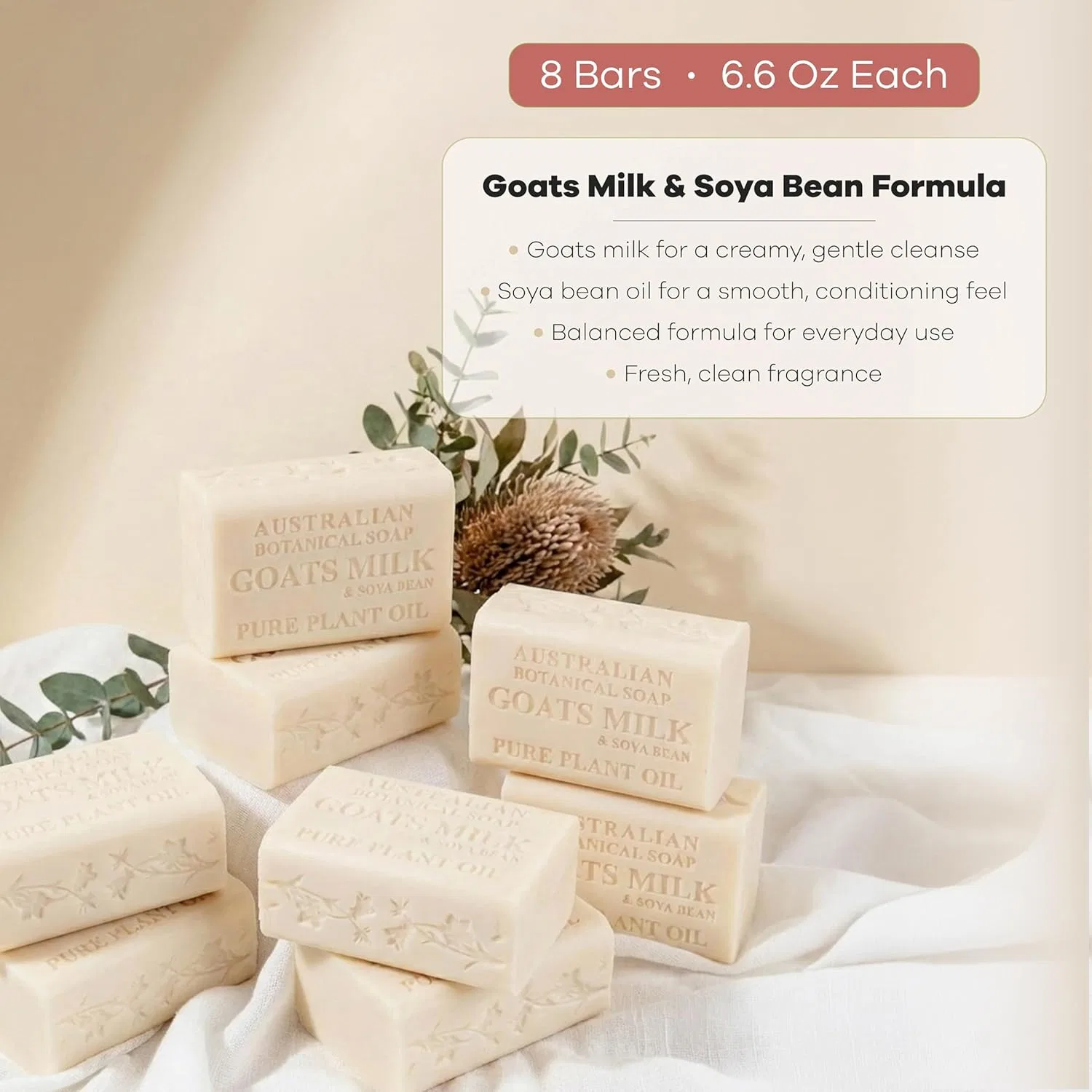 Твердое мыло Australian Botanical Soap с козьим молоком и соевым маслом, 8 шт, 6.5 oz — фото 3