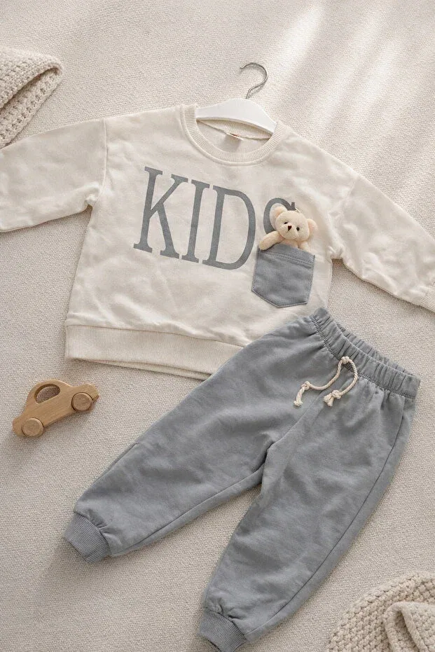 Детский спортивный костюм для мальчиков с принтом Honey Kids, Gray