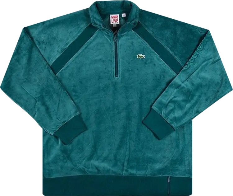 

Топ Supreme x Lacoste Velour Half Zip Track Top 'Teal', бирюзовый, Зеленый, Топ Supreme x Lacoste Velour Half Zip Track Top 'Teal', бирюзовый