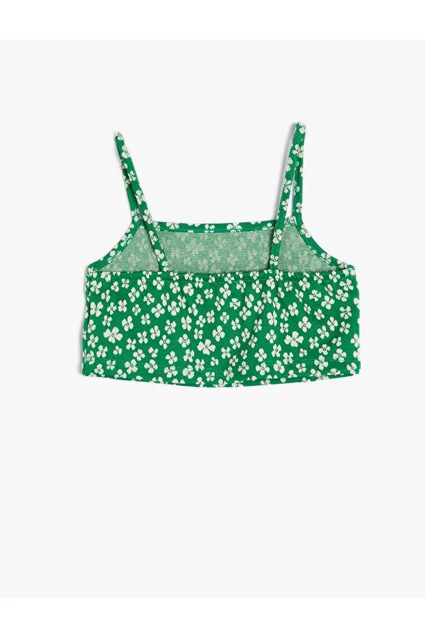 Детский топ для девочек с принтом Koton, Green Patterned — фото 2