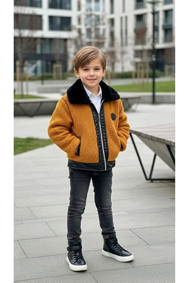 Детское пальто для девочек с принтом Hç Hülya Çelik Kidswear 2018, Orange Hç Hülya Çelik Kidswear 2018