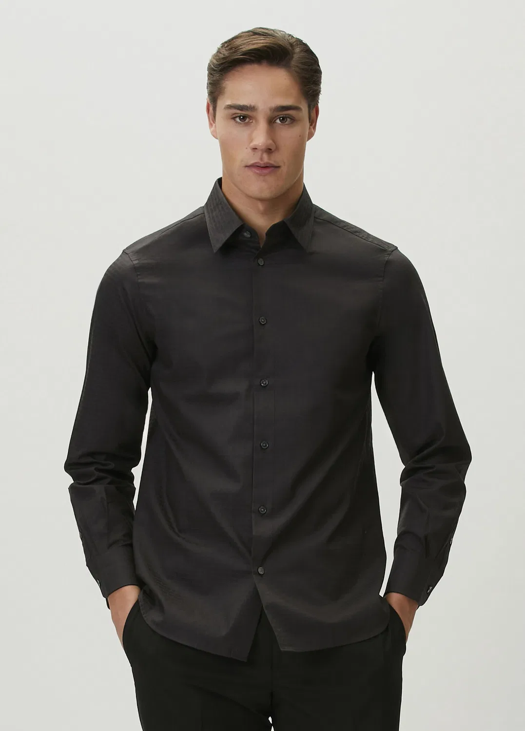 Рубашка с узором Emporio Armani, black — фото 2