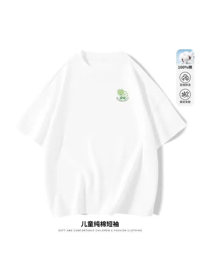 Футболка с коротким рукавом с цветочным принтом хлопковая Jeanswest, белый — фото 2
