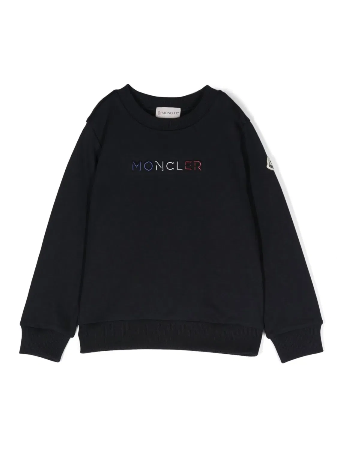 Свитшот с принтом логотипа Moncler, темно‑синий