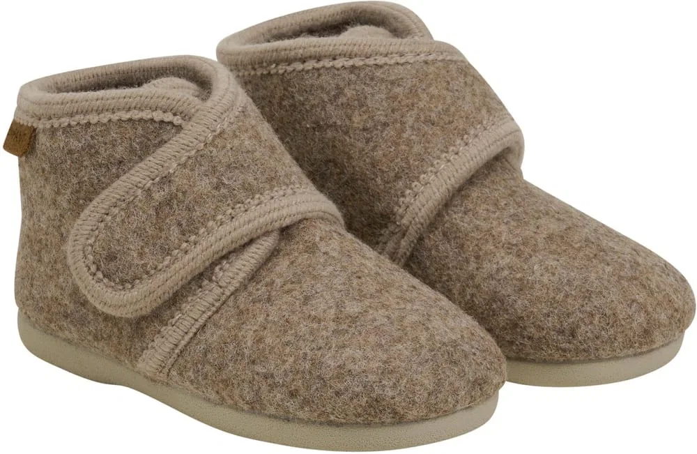 Домашние тапочки детские с застежкой-липучкой Slippers Wool Hook and Loop En Fant, коричневый