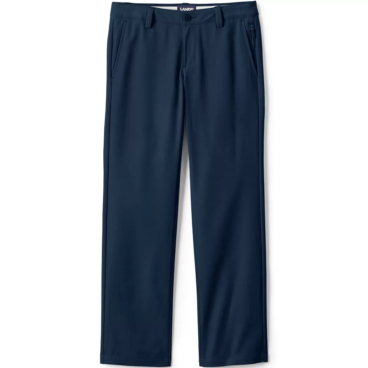 Детские брюки для девочек из полиэстера Lands' End, Classic Navy — фото 3