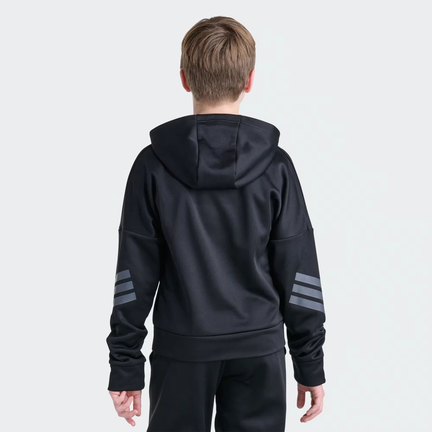Детская толстовка с капюшоном из флиса Future Icons Adidas Sportswear, черный — фото 2