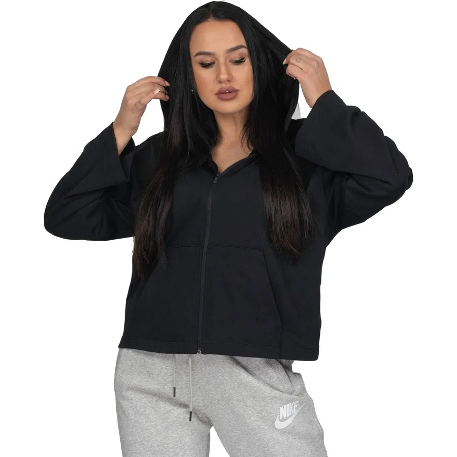 Женский свитшот с капюшоном и длинной молнией Sportswear Nike, Черный — фото 4