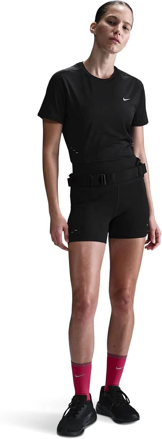 Женская беговая футболка Swift Dri-fit Nike, Black/Reflective Silver — фото 2