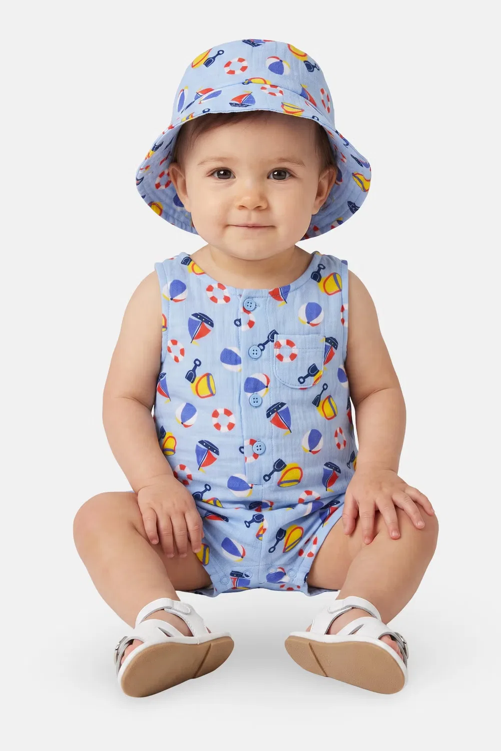 Боди-комбинезон с принтом комплект с шапочкой Baby Essentials, металлик