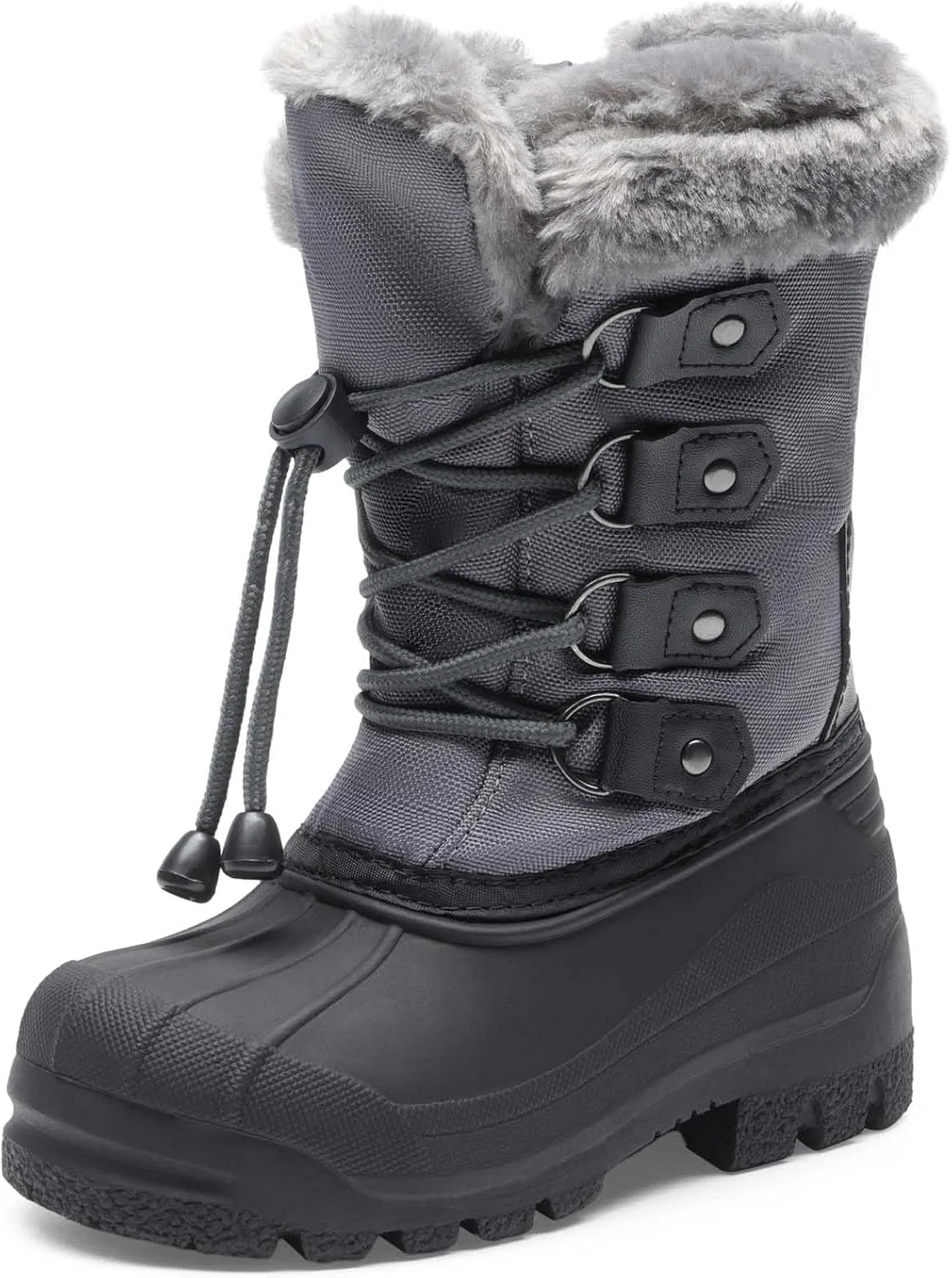 Детские зимние водонепроницаемые снежные ботинки DREAM PAIRS, Grey