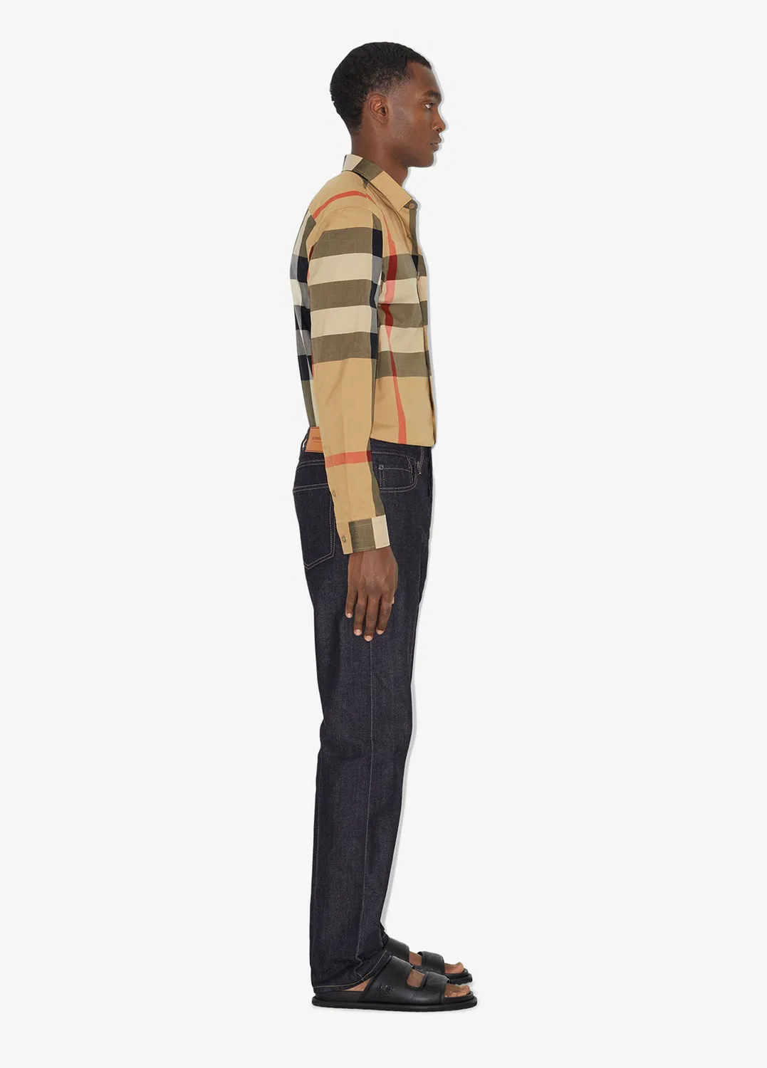 Рубашка Burberry Check, бежевая — фото 3