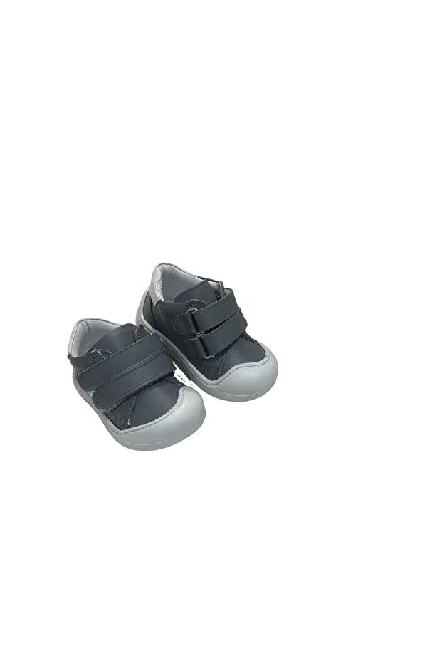 Детские ортопедические кожаные ботинки для первых шагов Pappikids, Gray — фото 3