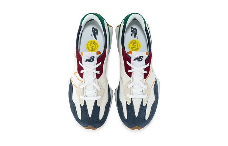 Детские кроссовки с замшевым верхом New Balance 327 Natural Indigo Green Maroon Gum, Wide — фото 4