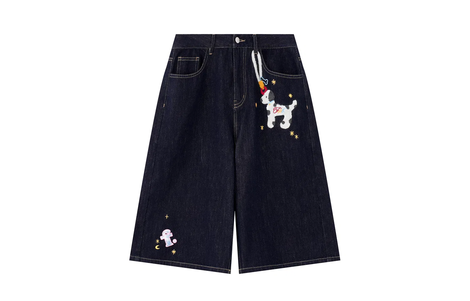 Детские джинсовые шорты прямого кроя средней посадки F426, Original Denim