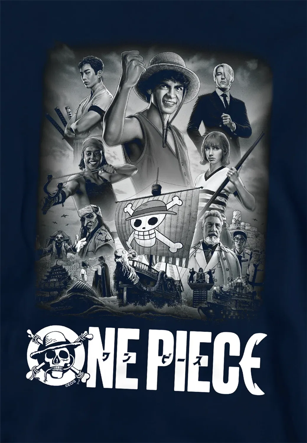 One Piece Детский худи с принтом Poster Youth Kids Pull-over, Navy — фото 2