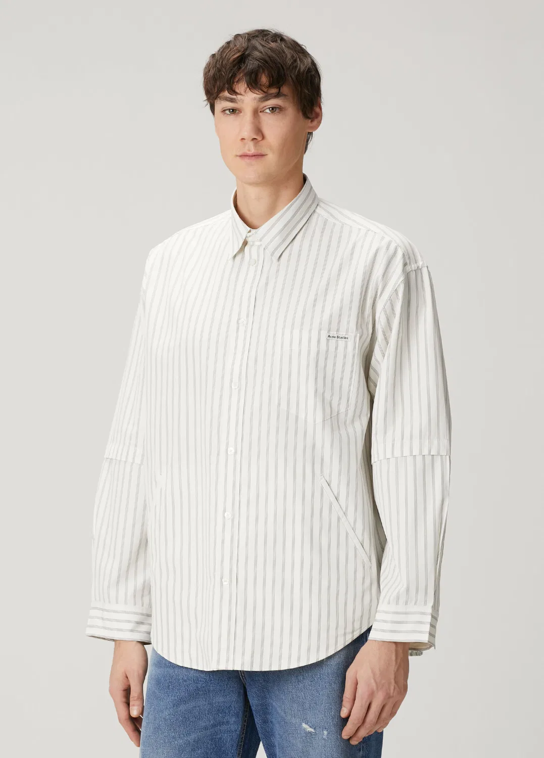 Рубашка Acne Studios, ekru — фото 3
