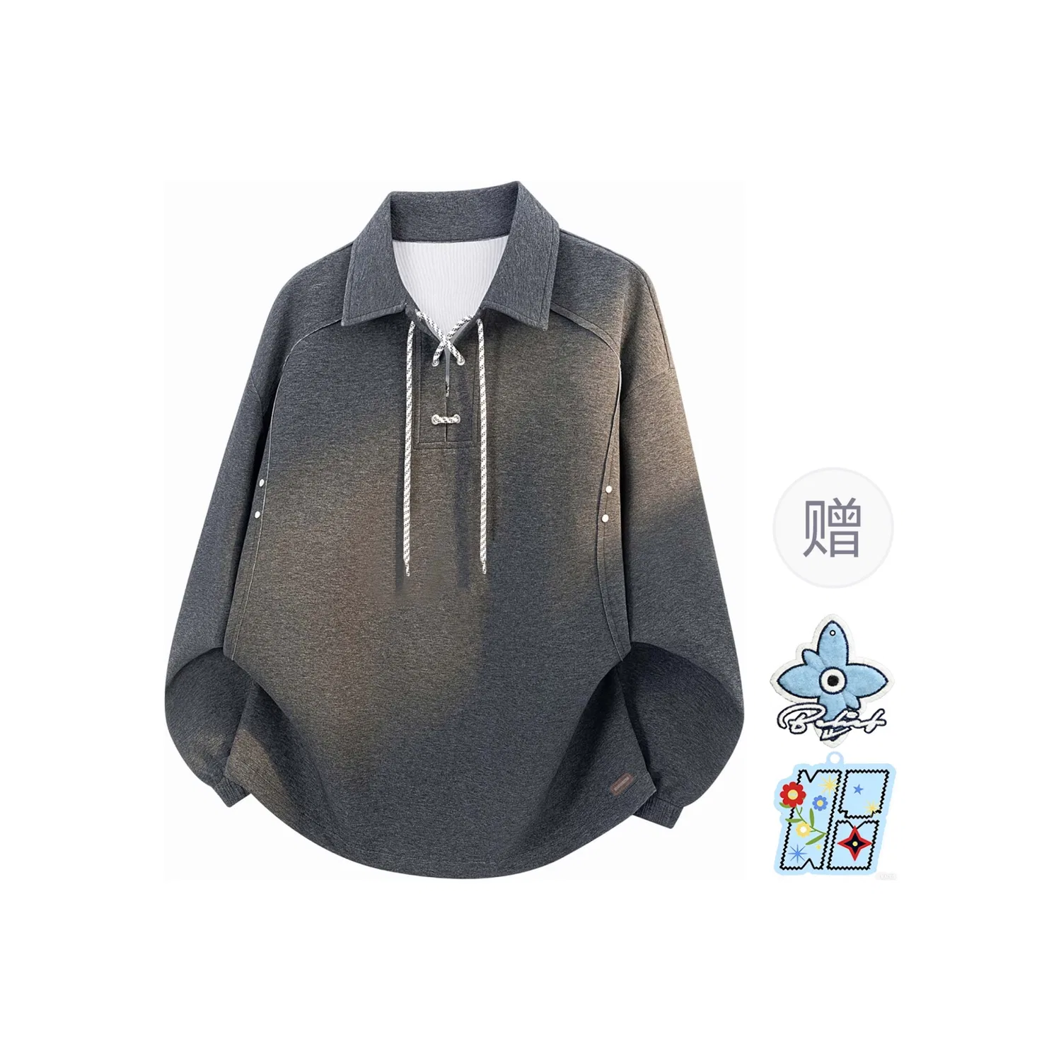 Детский свитшот с отложным воротником Dark Gray WARRIOR
