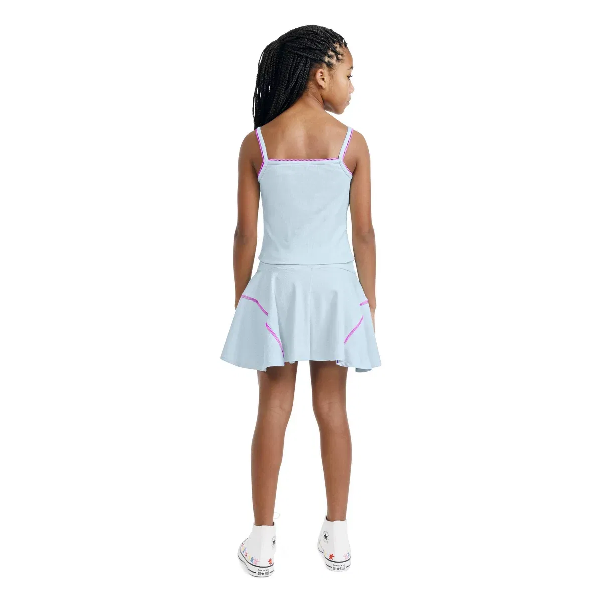 Детская юбка-шорты с принтом Ribbed Converse GIRLS BOTTOMS, Light Blue — фото 2