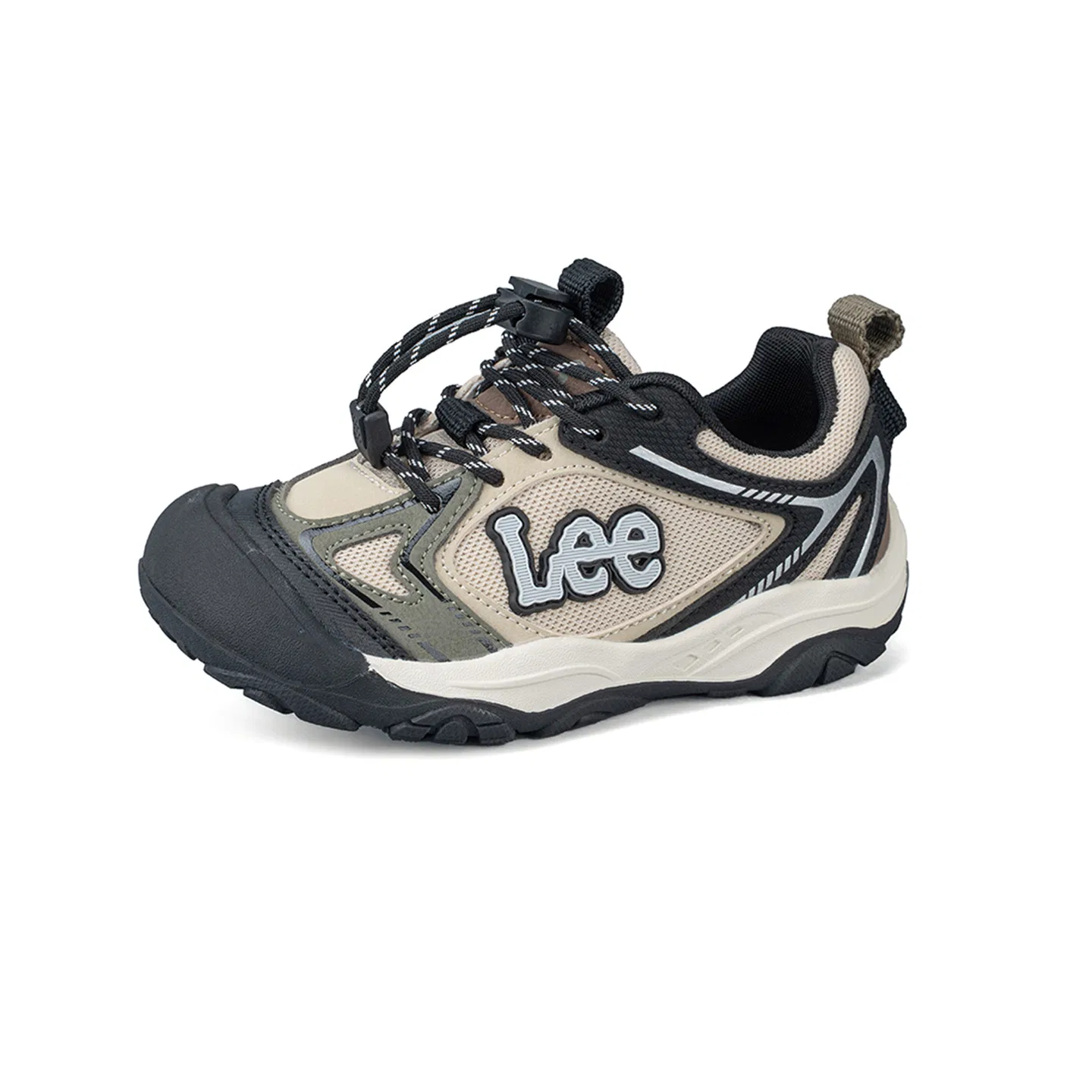 Детские повседневные кроссовки из экокожи и сетки Lee, Brown Green — фото 3