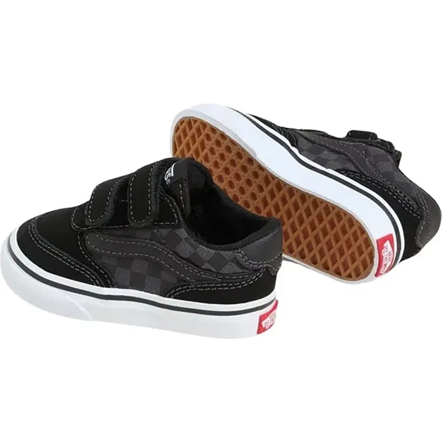 Детские спортивные кроссовки с липучками Brooklyn LS V Vans, Черный — фото 3