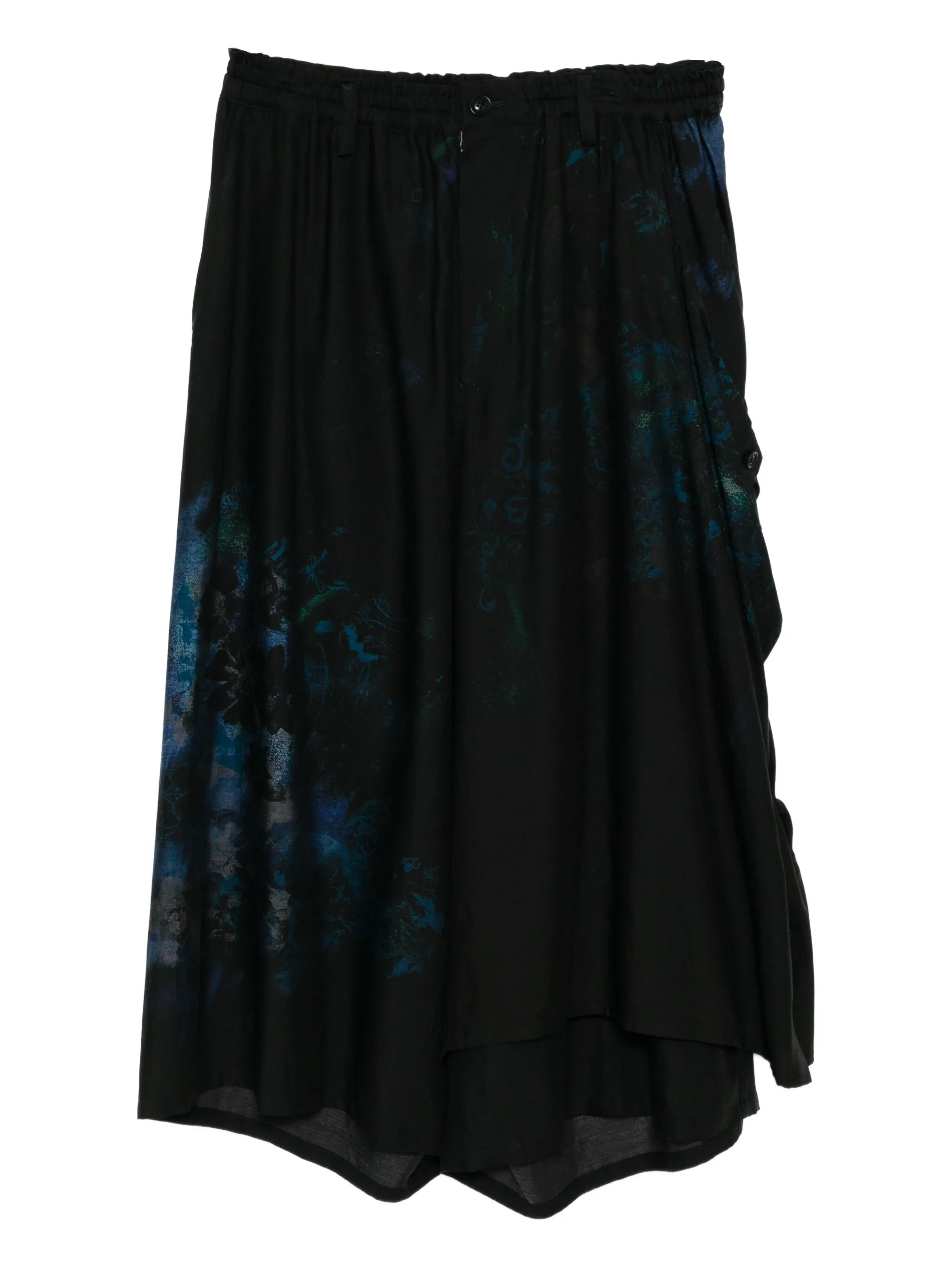 

Брюки с цветочным принтом Y'S, черный