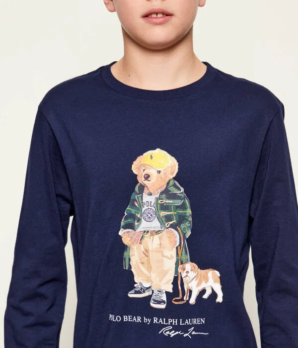 Детский лонгслив с длинным рукавом Polo Ralph Lauren, Blu Marino — фото 4