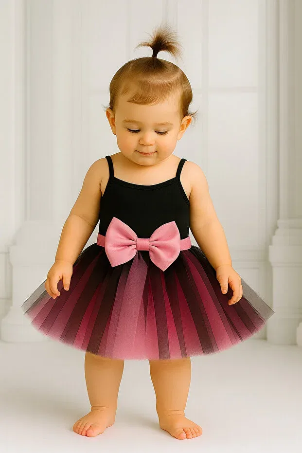 Детская юбка для девочек с принтом Madyabutik, Black/Pink
