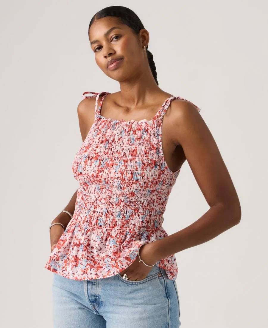 Женский топ без рукавов Levi's Monaco, Laurie Floral Coral Blush — фото 3