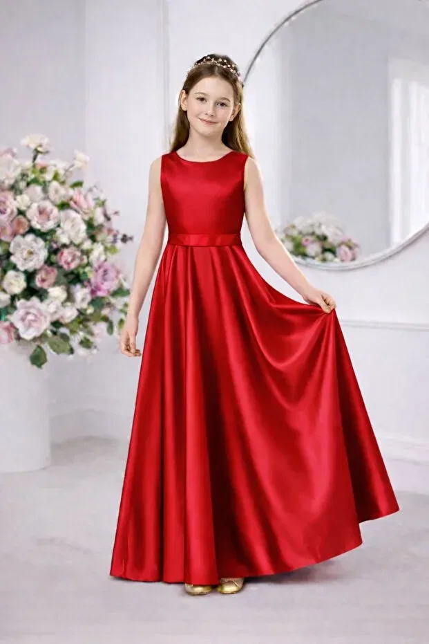 Детское платье для девочек сатиновое Suneh, Red