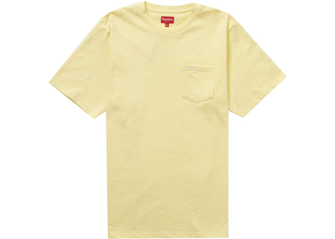 Мужская футболка с нагрудным карманом Supreme Tee (FW22), Pale Yellow